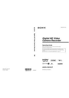 Sony HVR V1P manual. Camera Instructions.